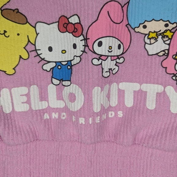 Hello Kitty and Friends Dancing Cropped Tank Top pink woman's Large - Picture 3 of 5